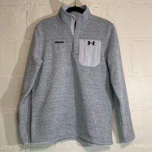 Under Armour Men’s Loose Fit Gray Quarter Snap Button Fleece Jacket Sz M